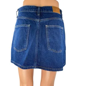 Zara Women's Blue Mid Waist Straight Casual Cotton Mini Denim Jean Skirt Size XS thumbnail 3