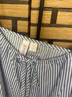 Joyspun blue and white stripe two piece pajama set size medium thumbnail 5
