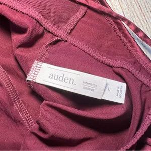 Auden Satin Babydoll Lingerie‎ Slip Dress Women's Size Large Strappy Burgundy thumbnail 9