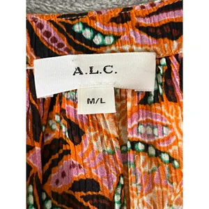 A.L.C. Palma Maxi Coverup Floral Cotton Silk Long Sleeve Resort Beach Dress M/L thumbnail 5