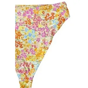 NWT Stone Fox Swim Sumatra Flower Fields High Waist Bikini Bottom XS Yellow Pink thumbnail 10
