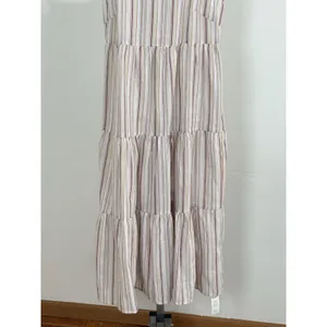 CUPSHE Striped Square Neck Tie Shoulder Maxi Dress Beach Cover Up Size S NWT thumbnail 7