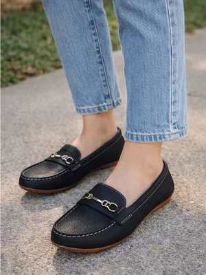 Kordal Black Loafers Women’s 9 Gold Bit Comfort Slip On Casual thumbnail 1