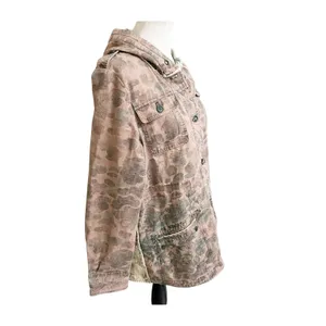 Anthropologie Hei Hei Jacket Womens Camo Multi Button Front Hooded Utility Large thumbnail 6