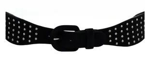 RARE VTG‎ Yves Saint Laurent Designer YSL Black Leather Studded Gem Belt 2816 Sm thumbnail 1