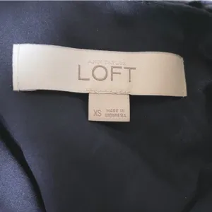 LOFT Shift Dress‎ Navy Blue Gold Damask Velvet Burnout Sleeveless Womens XS thumbnail 6
