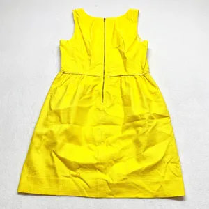 J.Crew Piqué Fit & Flare Dress‎ Womens 12 Yellow Sleeveless Cotton 50344 Size 12 thumbnail 8