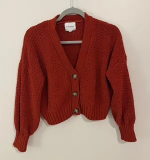 Pink Rose Women's Rust Cardigan Sweater thumbnail 1