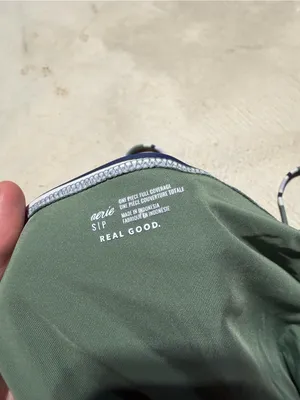 Aerie Striped Green Cutout One-Piece full coverage Swimsuit small thumbnail 4