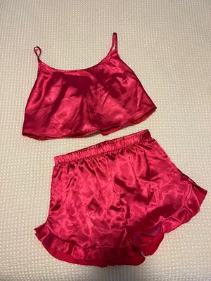 Nasty Gal hot pink silky pj set thumbnail 1