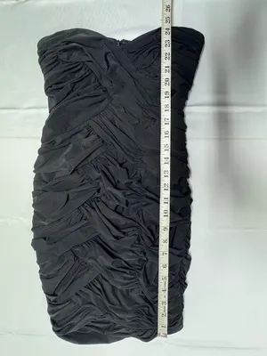 Olga & Maya Black Strapless‎ Ruched Mini Dress - Size S - NEW Without Tags. thumbnail 9