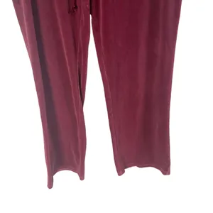 New York Laundry NYL Y2k Women Burgundy Velour Lounge Pants Drawstring Small‎ thumbnail 3