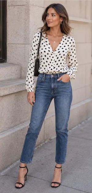 Reformation Annalise Polka dot close size small thumbnail 1
