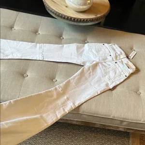 NWT Alice + Olivia Stacey Bell White BK Knee Seam Size 24 thumbnail 9