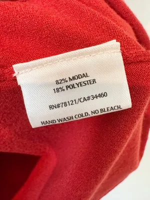 Eileen Fisher Top Size Large Red Round Neck Short Sleeve Knit‎ Coastal Grandma thumbnail 5