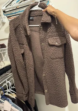 Brown Teddy Jacket Black thumbnail 2