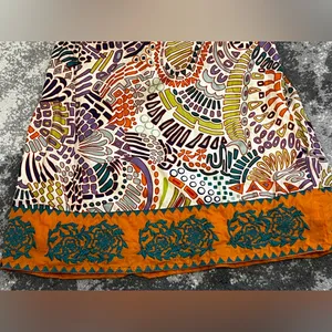 Flying Tomato strapless smocked back with self tie multicolor boho print Size M thumbnail 3
