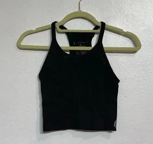 Free People Movement Black Gone Adrift Seamless Yoga Crop Top Sz S thumbnail 2