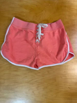 Aerie Pique Terry Dolphin Lace Up Shorts in Peach Size Small thumbnail 2