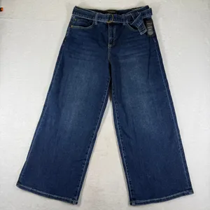 Liverpool Los Angeles Wide Leg Crop Belted Jeans Dark Wash Size 10/30 New thumbnail 1