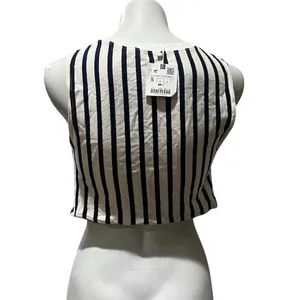 Zara Women's Striped Knotted Crop Tank Top Multicolor Size S thumbnail 5