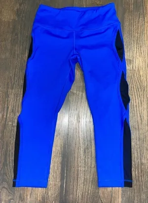 Yogalicious Royal Blue Workout Leggings Athletic Pants Yoga‎ Fitness F2 thumbnail 1