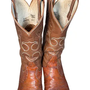 Vintage Tony Lama Lizard Western Cowboy Boots Brown Leather Men’s 10.5 D‎ Boho thumbnail 6