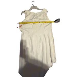 Hilo Hattie Hawaii‎ Silk Jacquard Pineapple Maxi Dress Cream Ivory Sleeveless 18 thumbnail 7