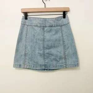 FREE PEOPLE‎ Modern Femme Denim Mini Skirt in Faded Blush Wash size 2 thumbnail 3