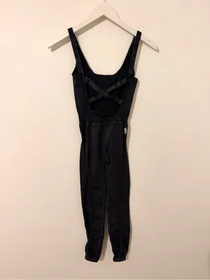 Free People Movement Good Karma Onesie Jumpsuit Dark Gray Charcoal Sleeveless thumbnail 6