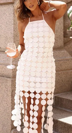 White dot maxi dress thumbnail 1