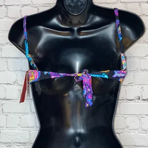 NWT Bongo Paisley Bikini Top Small‎ Y2K Festival Boho Gypsy Swimwear thumbnail 4
