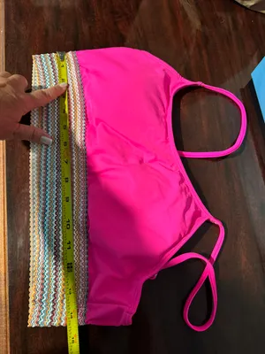 Tankini Two Piece Bikini Set Size Extra Large Pink thumbnail 9