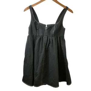 Collusion Black Contrast‎ Stitch Babydoll Mini Dress Square Neck US 2 F103749 thumbnail 3