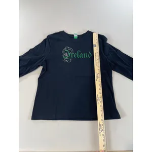 Ireland Celtic Shamrock Shirt Size XL Black Graphic Long Sleeve Cotton thumbnail 3
