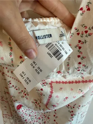 NWT Hollister Cream and Red Floral Halter Mini Dress Size L thumbnail 7