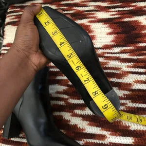Nine West Gothic Grunge Black Leather Ankle Boots Booties Gold Studs Square Pointed Toe #Punk #Biker-8.5M Great Condition Measurement in pics thumbnail 8