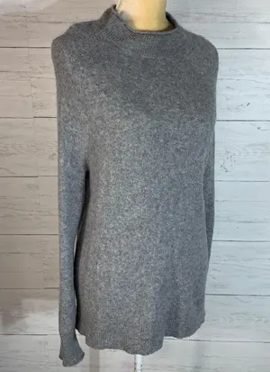 J. Crew gray fuzzy merino wool blend sweater womens size M thumbnail 9