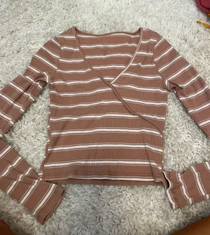 Long sleeve Striped  V neck thumbnail 1