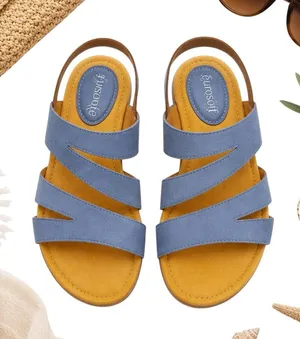 Eurosoft Nadine Blue Comfort Footbed Slingback Modified Sandals Womens Size 8M thumbnail 1