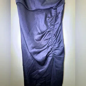 Alice + Olivia Dion Ruched Midi Slip Dress Navy Size 4 thumbnail 4