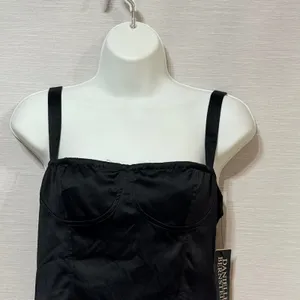 Danielle Bernstein Womens Black Satin Corset Bustier Crop Top Size 2 New thumbnail 3