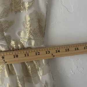 Huesday Size Small Gold Foil‎ Metallic Silk Floral Special Occasion Mini Dress thumbnail 8