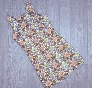 Zara trafaluc gold and brown warm tone paisley dress sleeveless short dress sm thumbnail 3