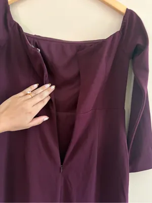 Lulus Alluring Sophistication Dark Plum Off-the-Shoulder Maxi Dress Size Large thumbnail 11