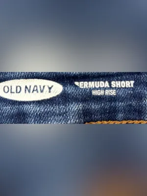 Old Navy 10 High Rise Bermuda Shorts Blue Rolled-Cuff Jean Denim Shorts thumbnail 4
