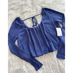 Free People We The Free Bondi Thermal Long Sleeve Top True Blue Size XS thumbnail 3