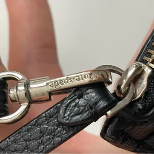 Kate Spade Leila Credit Card Holder Wristlet ID Key Ring Pebbled Leather Black thumbnail 11