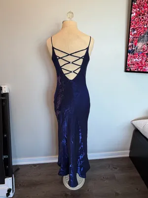 Dollar Night Blue Backless Dress Size M thumbnail 2