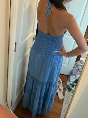 Amazon Blanco by Nature Blue halter maxi dress thumbnail 2